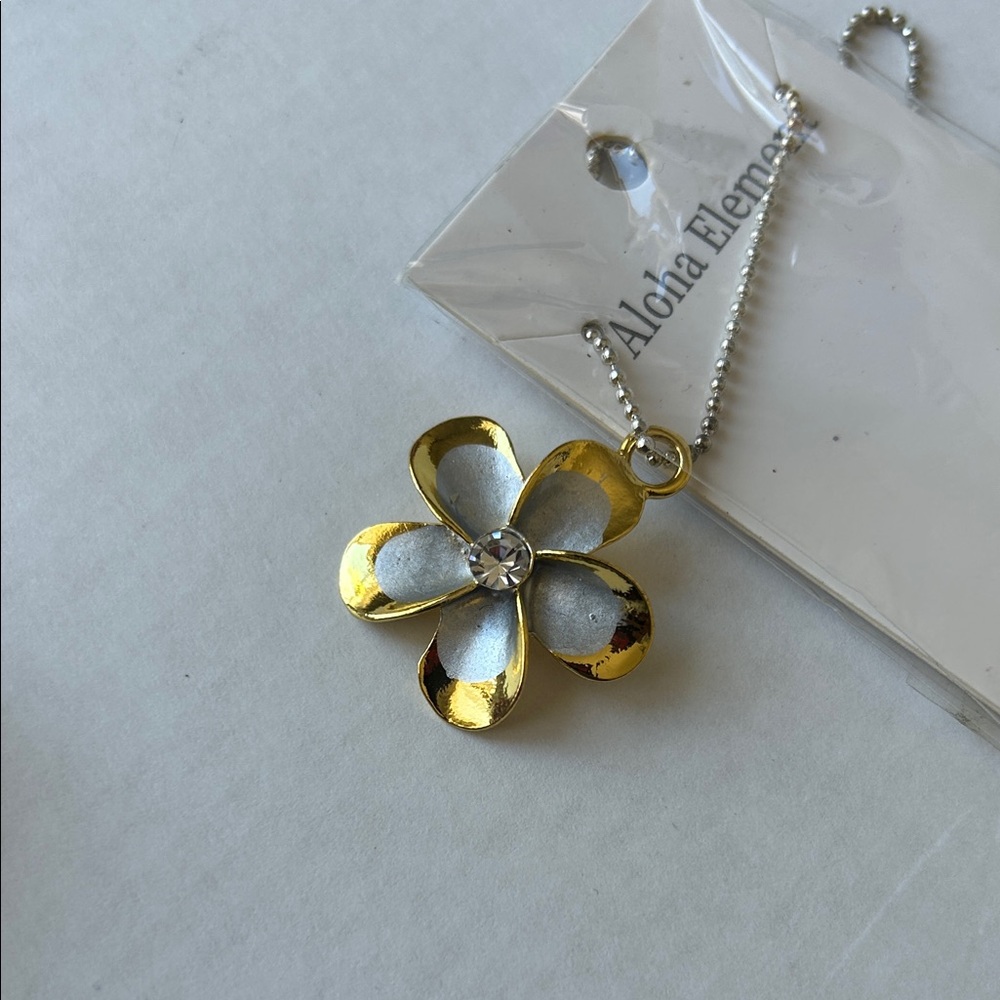 Element Gold and Silver Flower Necklace